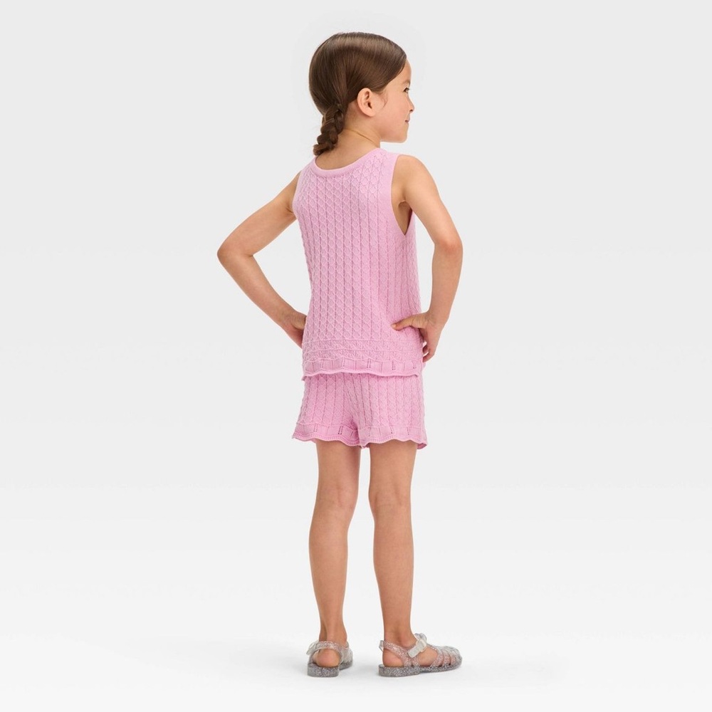 Grayson Mini Toddler Girls' Crochet Tank and Pull-On Shorts 2 Piece Set Size 4T - Picture 3 of 8